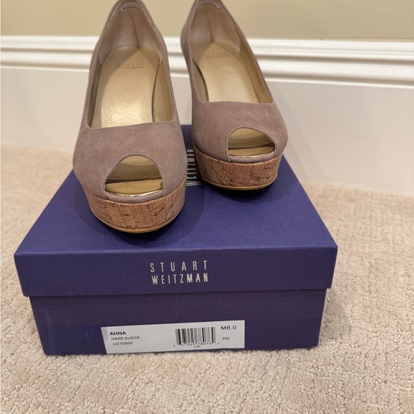 Stuart Weitzman Tan Wedge Shoes - Picture 1 of 10